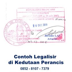 Contoh Legalisir di Kedutaan Perancis