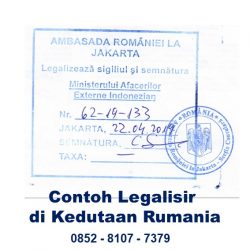 Contoh Legalisir di Kedutaan Rumania